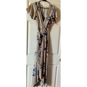 Tan floral dress